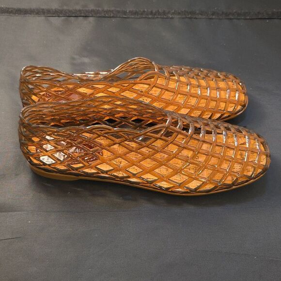 BRAND NEW CHARLES ALBERT WOMENS JELLY SQUARE TOE MESH BALLET FLATS - Picture 4 of 14